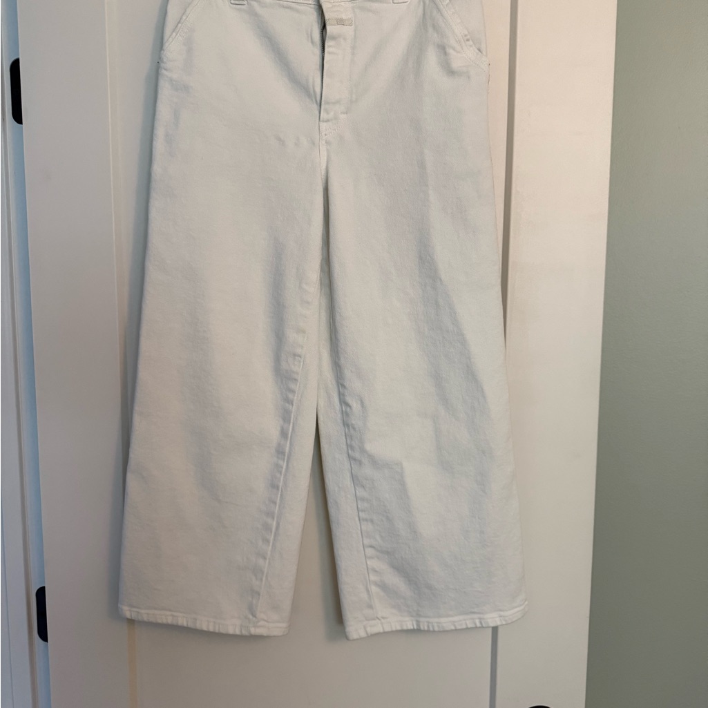 Closed Women's White Cropped Wide-Leg Jeans
